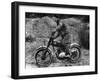 Cullen Riding a Francis Barnett Bike at the J White Trial-null-Framed Photographic Print