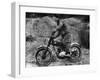 Cullen Riding a Francis Barnett Bike at the J White Trial-null-Framed Photographic Print