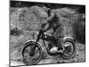 Cullen Riding a Francis Barnett Bike at the J White Trial-null-Mounted Photographic Print