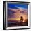 Cullera Playa Los Olivos Beach Sunset in Mediterranean Valencia at Spain-Naturewolrd-Framed Photographic Print