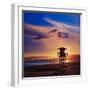 Cullera Playa Los Olivos Beach Sunset in Mediterranean Valencia at Spain-Naturewolrd-Framed Photographic Print