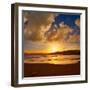 Cullera Playa Los Olivos Beach Sunset in Mediterranean Valencia at Spain-Naturewolrd-Framed Photographic Print