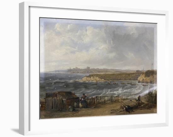 Cullercoats Looking Towards Tynemouth - Flood Tide, 1845-John Wilson Carmichael-Framed Giclee Print