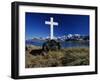 Cumberland East Bay, Hope Point, Memorial Cross for Sir Ernest Shackleton, South Georgia-Allan White-Framed Photographic Print