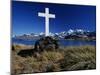 Cumberland East Bay, Hope Point, Memorial Cross for Sir Ernest Shackleton, South Georgia-Allan White-Mounted Photographic Print