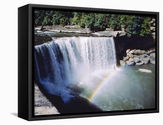 Cumberland Falls on the Cumberland River, It Drops 60 Feet Over the Sandstone Edge, Kentucky, USA-Anthony Waltham-Framed Stretched Canvas