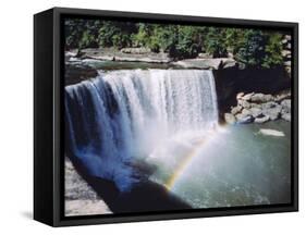 Cumberland Falls on the Cumberland River, It Drops 60 Feet Over the Sandstone Edge, Kentucky, USA-Anthony Waltham-Framed Stretched Canvas