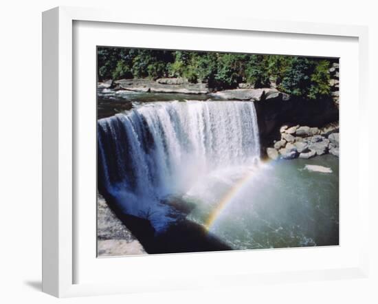 Cumberland Falls on the Cumberland River, It Drops 60 Feet Over the Sandstone Edge, Kentucky, USA-Anthony Waltham-Framed Photographic Print