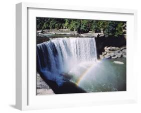 Cumberland Falls on the Cumberland River, It Drops 60 Feet Over the Sandstone Edge, Kentucky, USA-Anthony Waltham-Framed Photographic Print