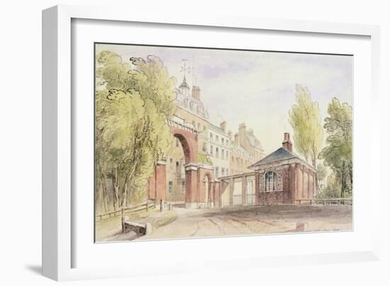 Cumberland Gate, Hyde Park, 1820-null-Framed Giclee Print