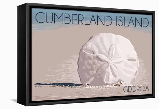 Cumberland Island, Georgia - Sand Dollar-Lantern Press-Framed Stretched Canvas