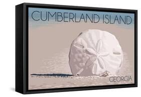 Cumberland Island, Georgia - Sand Dollar-Lantern Press-Framed Stretched Canvas