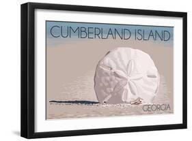 Cumberland Island, Georgia - Sand Dollar-Lantern Press-Framed Art Print