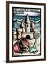 Cumberland Island, Georgia - Sandcastle Scratchboard-Lantern Press-Framed Art Print