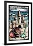 Cumberland Island, Georgia - Sandcastle Scratchboard-Lantern Press-Framed Art Print