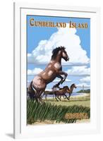 Cumberland Island, Georgia - Wild Horses-Lantern Press-Framed Art Print