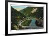 Cumberland, Maryland - National Road Through the Narrows Scene-Lantern Press-Framed Premium Giclee Print