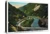 Cumberland, Maryland - National Road Through the Narrows Scene-Lantern Press-Stretched Canvas