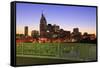 Cumberland River and Nashville Skyline, Tennessee, United States of America, North America-Richard Cummins-Framed Stretched Canvas