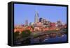 Cumberland River and Nashville Skyline, Tennessee, United States of America, North America-Richard Cummins-Framed Stretched Canvas