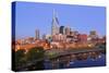 Cumberland River and Nashville Skyline, Tennessee, United States of America, North America-Richard Cummins-Stretched Canvas