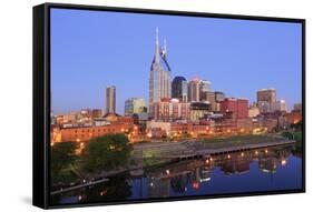 Cumberland River and Nashville Skyline, Tennessee, United States of America, North America-Richard Cummins-Framed Stretched Canvas