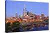 Cumberland River and Nashville Skyline, Tennessee, United States of America, North America-Richard Cummins-Stretched Canvas