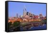 Cumberland River and Nashville Skyline, Tennessee, United States of America, North America-Richard Cummins-Framed Stretched Canvas