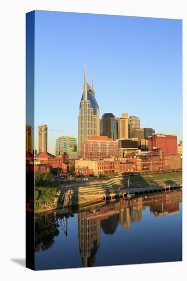 Cumberland River and Nashville Skyline, Tennessee, United States of America, North America-Richard Cummins-Stretched Canvas