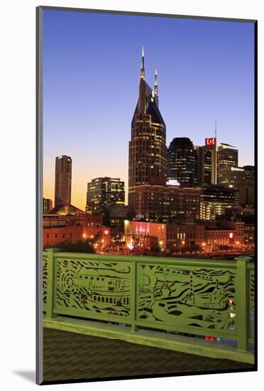 Cumberland River and Nashville Skyline, Tennessee, United States of America, North America-Richard Cummins-Mounted Photographic Print