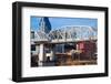 Cumberland River Pedestrian Bridge, Nashville Skyline, Tennessee-null-Framed Photographic Print