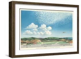 Cumulus, Altocumulus and Cirrocumulus Clouds-null-Framed Art Print