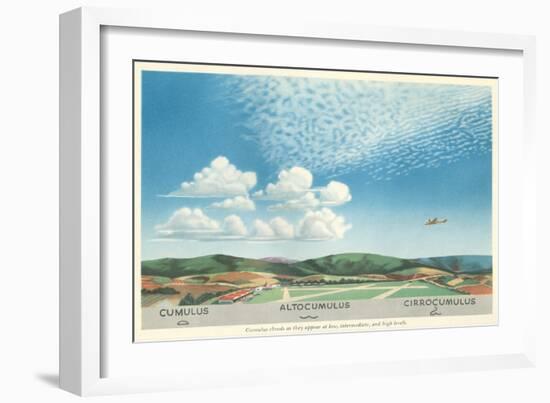 Cumulus, Altocumulus and Cirrocumulus Clouds-null-Framed Art Print