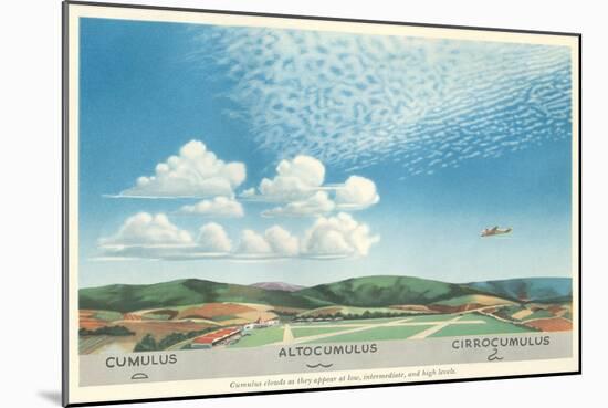 Cumulus, Altocumulus and Cirrocumulus Clouds-null-Mounted Art Print