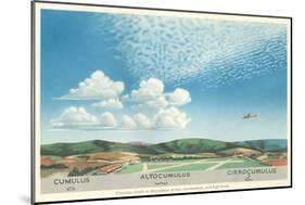 Cumulus, Altocumulus and Cirrocumulus Clouds-null-Mounted Art Print