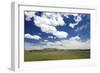 Cumulus Clouds and Blue Sky over Green Fields Near Pine, Idaho, USA-David R. Frazier-Framed Photographic Print