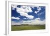 Cumulus Clouds and Blue Sky over Green Fields Near Pine, Idaho, USA-David R. Frazier-Framed Photographic Print