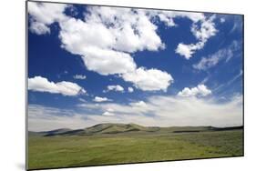 Cumulus Clouds and Blue Sky over Green Fields Near Pine, Idaho, USA-David R. Frazier-Mounted Photographic Print