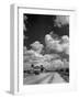 Cumulus Clouds Billowing over Texaco Gas Station along a Stretch of Highway US 66-Andreas Feininger-Framed Photographic Print