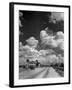 Cumulus Clouds Billowing over Texaco Gas Station along a Stretch of Highway US 66-Andreas Feininger-Framed Photographic Print