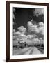 Cumulus Clouds Billowing over Texaco Gas Station along a Stretch of Highway US 66-Andreas Feininger-Framed Photographic Print