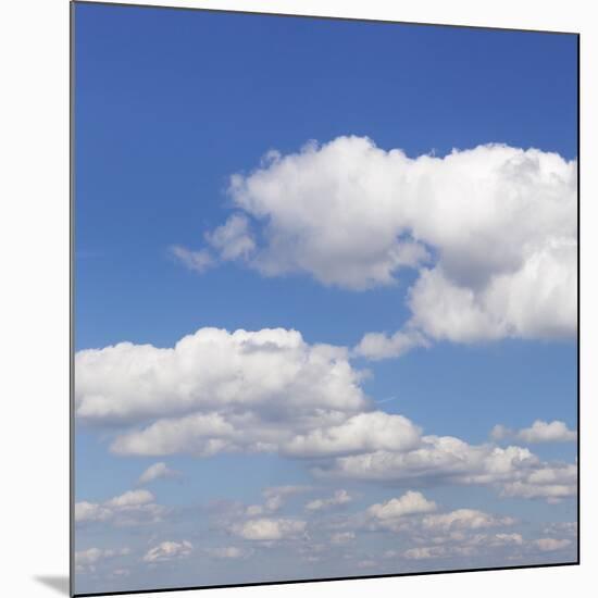 Cumulus Clouds, Blue Sky, Summer, Germany, Europe-Markus Lange-Mounted Premium Photographic Print