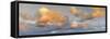 Cumulus clouds in the sky during sunrise, Loreto, Baja California Sur, Mexico-Panoramic Images-Framed Stretched Canvas