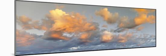 Cumulus clouds in the sky during sunrise, Loreto, Baja California Sur, Mexico-Panoramic Images-Mounted Photographic Print