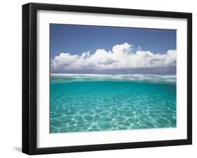 Cumulus Clouds Over Sea, Aqua-null-Framed Photographic Print