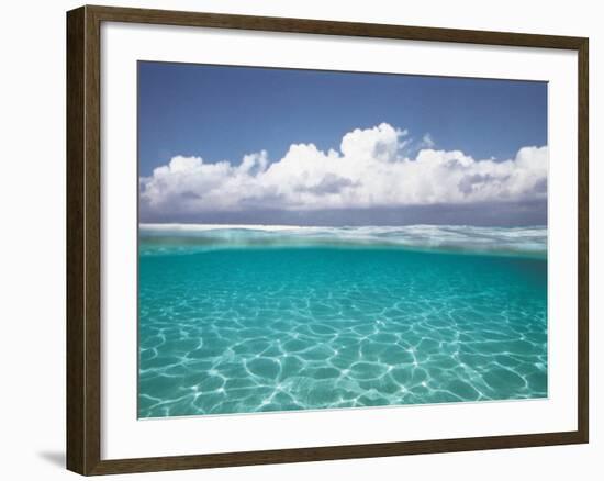 Cumulus Clouds Over Sea, Aqua-null-Framed Photographic Print