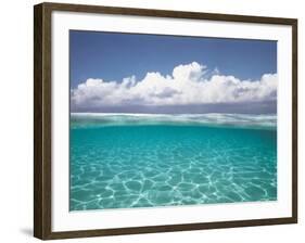 Cumulus Clouds Over Sea, Aqua-null-Framed Photographic Print