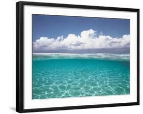 Cumulus Clouds Over Sea, Aqua-null-Framed Photographic Print