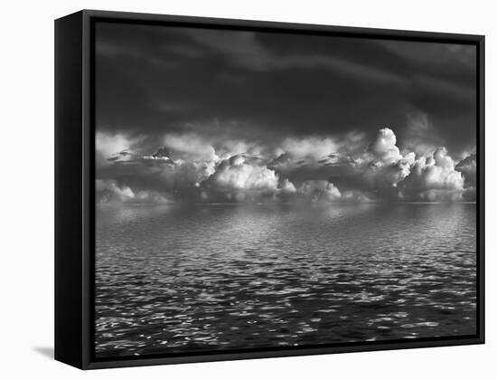 Cumulus Clouds over Water-marilyna-Framed Stretched Canvas