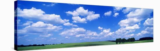 Cumulus Clouds with Landscape, Blue Sky, Germany, USA-null-Stretched Canvas